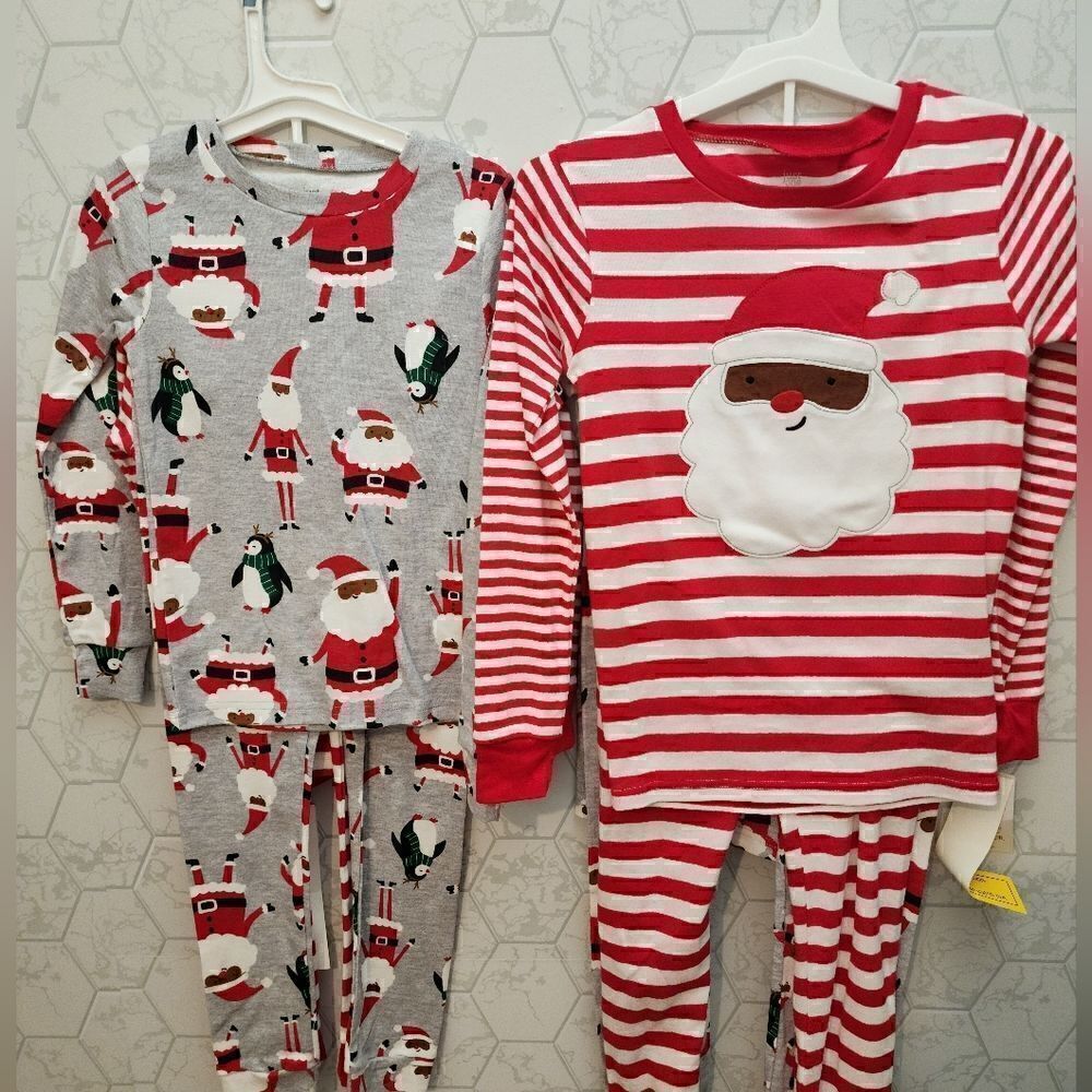 New baby Boy's Santa Christmas pajamas bundle